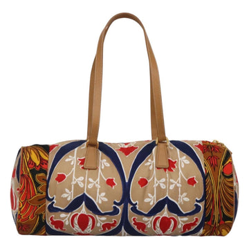 PRADA Shoulder Bag Silk Beige Gold Auth 114898V - 0