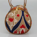 PRADA Shoulder Bag Silk Beige Gold Auth 114898V-3