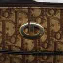 Christian Dior Trotter Canvas Shoulder Bag Brown Gold Auth 114913-18