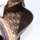 Christian Dior Trotter Canvas Shoulder Bag Brown Gold Auth 114913-21