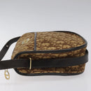 Christian Dior Trotter Canvas Shoulder Bag Brown Gold Auth 114913-4