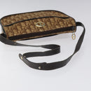 Christian Dior Trotter Canvas Shoulder Bag Brown Gold Auth 114913-7