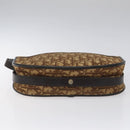 Christian Dior Trotter Canvas Shoulder Bag Brown Gold Auth 114913-5