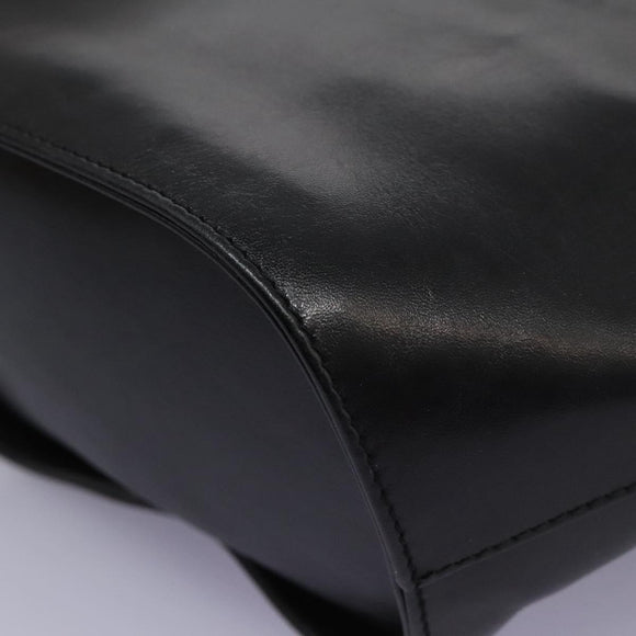 Salvatore Ferragamo Shoulder Bag Leather Black Gold Auth 114930