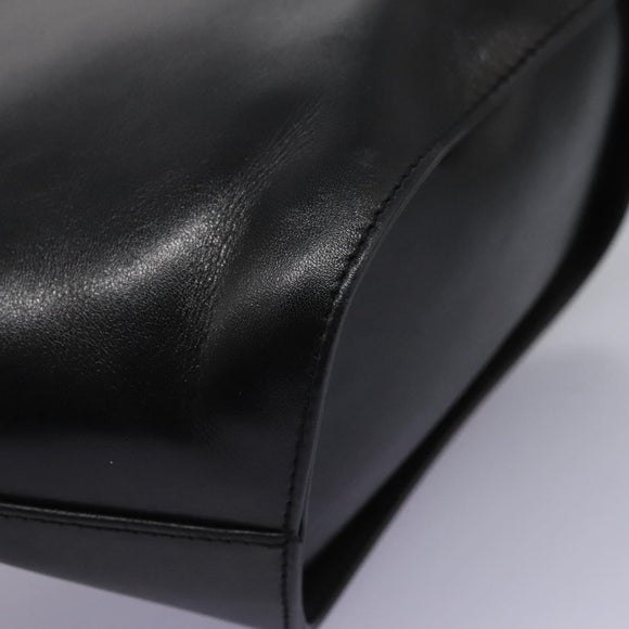 Salvatore Ferragamo Shoulder Bag Leather Black Gold Auth 114930