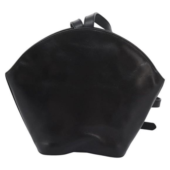 Salvatore Ferragamo Shoulder Bag Leather Black Gold Auth 114930