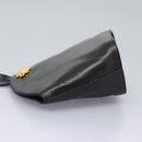 Salvatore Ferragamo Shoulder Bag Leather Black Gold Auth 114930-4