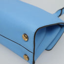 Salvatore Ferragamo Gancini Shoulder Bag Leather Blue Gold Auth 114931V-16