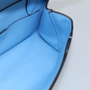 Salvatore Ferragamo Gancini Shoulder Bag Leather Blue Gold Auth 114931V-19