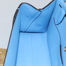 Salvatore Ferragamo Gancini Shoulder Bag Leather Blue Gold Auth 114931V-20