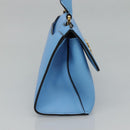 Salvatore Ferragamo Gancini Shoulder Bag Leather Blue Gold Auth 114931V-3