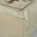 PRADA Tote Bag Nylon Ivory Silver Auth 114933-10