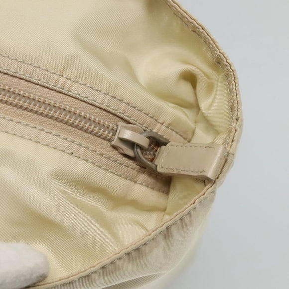 PRADA Tote Bag Nylon Ivory Silver Auth 114933