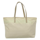 PRADA Tote Bag Nylon Ivory Silver Auth 114933-3