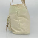 PRADA Tote Bag Nylon Ivory Silver Auth 114933-5