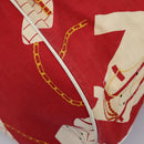 CHANEL Chain Shoulder Bag Canvas Red Gold CC Auth 114940-14