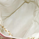 CHANEL Chain Shoulder Bag Canvas Red Gold CC Auth 114940-11