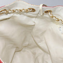 CHANEL Chain Shoulder Bag Canvas Red Gold CC Auth 114940-18