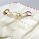 CHANEL Chain Shoulder Bag Canvas Red Gold CC Auth 114940-20