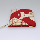 CHANEL Chain Shoulder Bag Canvas Red Gold CC Auth 114940-27