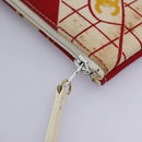 CHANEL Chain Shoulder Bag Canvas Red Gold CC Auth 114940-28