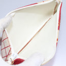 CHANEL Chain Shoulder Bag Canvas Red Gold CC Auth 114940-29