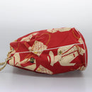 CHANEL Chain Shoulder Bag Canvas Red Gold CC Auth 114940-3