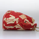 CHANEL Chain Shoulder Bag Canvas Red Gold CC Auth 114940-4