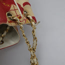 CHANEL Chain Shoulder Bag Canvas Red Gold CC Auth 114940-8