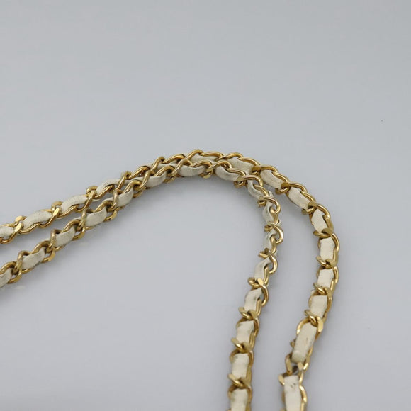 CHANEL Chain Shoulder Bag Canvas Red Gold CC Auth 114940