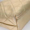 CHANEL Matelasse Shoulder Bag Lamb Skin Gold CC Auth 114942A-14