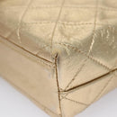CHANEL Matelasse Shoulder Bag Lamb Skin Gold CC Auth 114942A-15