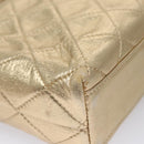 CHANEL Matelasse Shoulder Bag Lamb Skin Gold CC Auth 114942A-16
