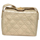 CHANEL Matelasse Shoulder Bag Lamb Skin Gold CC Auth 114942A-13