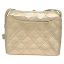 CHANEL Matelasse Shoulder Bag Lamb Skin Gold CC Auth 114942A-2