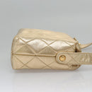 CHANEL Matelasse Shoulder Bag Lamb Skin Gold CC Auth 114942A-3