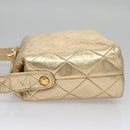 CHANEL Matelasse Shoulder Bag Lamb Skin Gold CC Auth 114942A-4