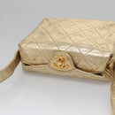 CHANEL Matelasse Shoulder Bag Lamb Skin Gold CC Auth 114942A-6