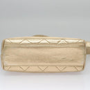 CHANEL Matelasse Shoulder Bag Lamb Skin Gold CC Auth 114942A-5