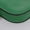 CELINE Shoulder Bag Leather Green Gold Auth 114967V-15