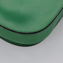 CELINE Shoulder Bag Leather Green Gold Auth 114967V-16