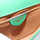CELINE Shoulder Bag Leather Green Gold Auth 114967V-17