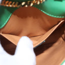 CELINE Shoulder Bag Leather Green Gold Auth 114967V-20