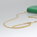 CELINE Shoulder Bag Leather Green Gold Auth 114967V-7