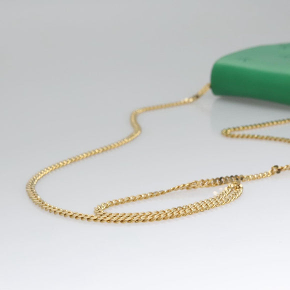 CELINE Shoulder Bag Leather Green Gold Auth 114967V