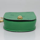 CELINE Shoulder Bag Leather Green Gold Auth 114967V-5