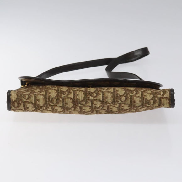Christian Dior Trotter Canvas Shoulder Bag Brown Auth 114998