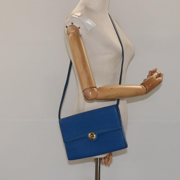 LOUIS VUITTON Epi Pochette Arche Shoulder Bag Blue M52575 LV Auth 115007