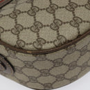GUCCI GG Supreme Web Sherry Line Bag PVC Beige Gold 001 123 0918 Auth 115011-8