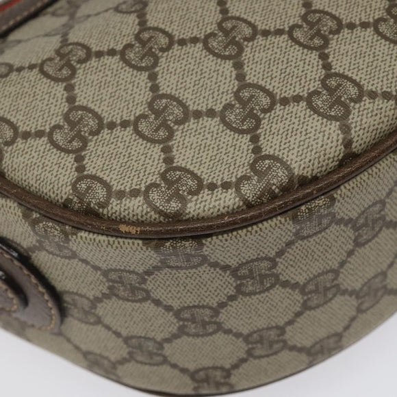 GUCCI GG Supreme Web Sherry Line Bag PVC Beige Gold 001 123 0918 Auth 115011